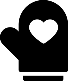 Mitten With Heart Silhouette Svg Vector, Free Vectors File
